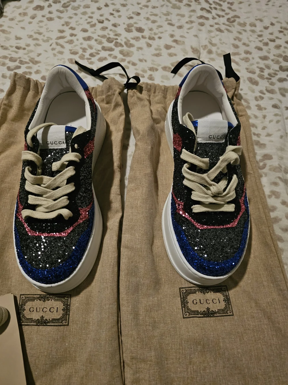 Gucci Glitter Platform Sneakers
